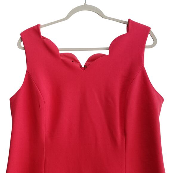 Talbots Pink Sleeveless Ponte Knit Dress Scalloped Neck Classic Career 14 - Picture 4 of 12